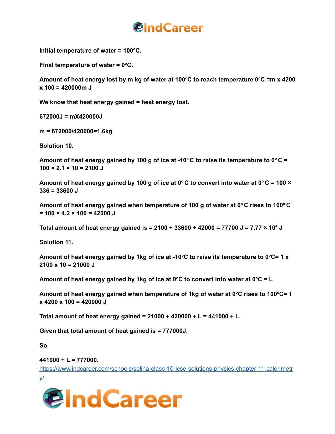 Selina Class 10 ICSE Solutions Physics : Chapter 11- Calorimetry - Page 26