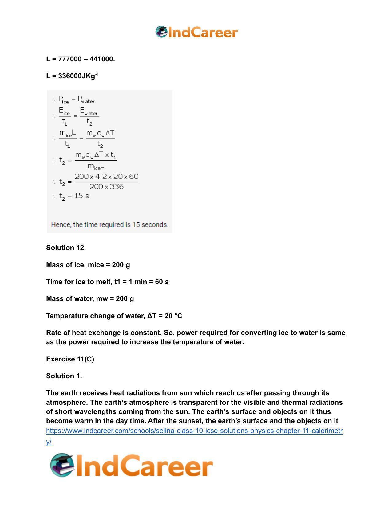 Selina Class 10 ICSE Solutions Physics : Chapter 11- Calorimetry - Page 27