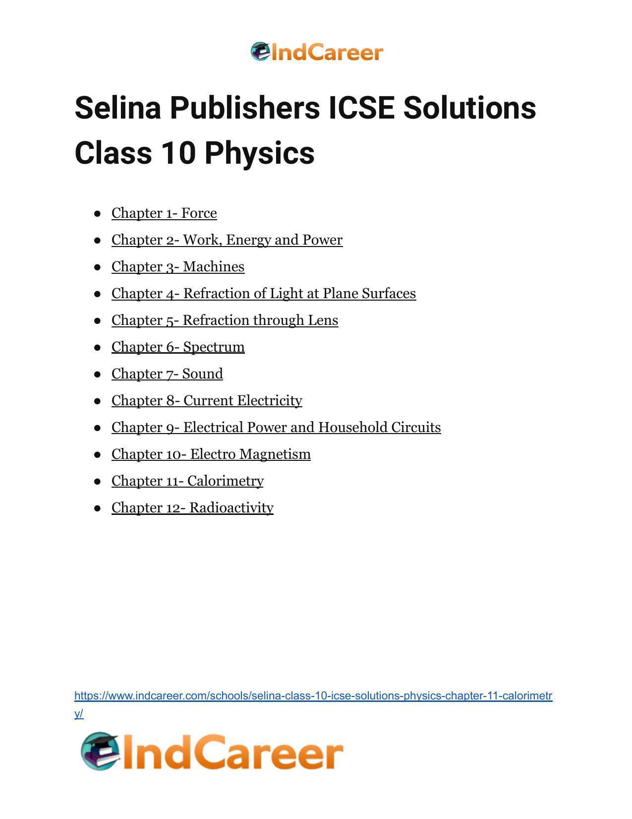 Selina Class 10 ICSE Solutions Physics : Chapter 11- Calorimetry - Page 32