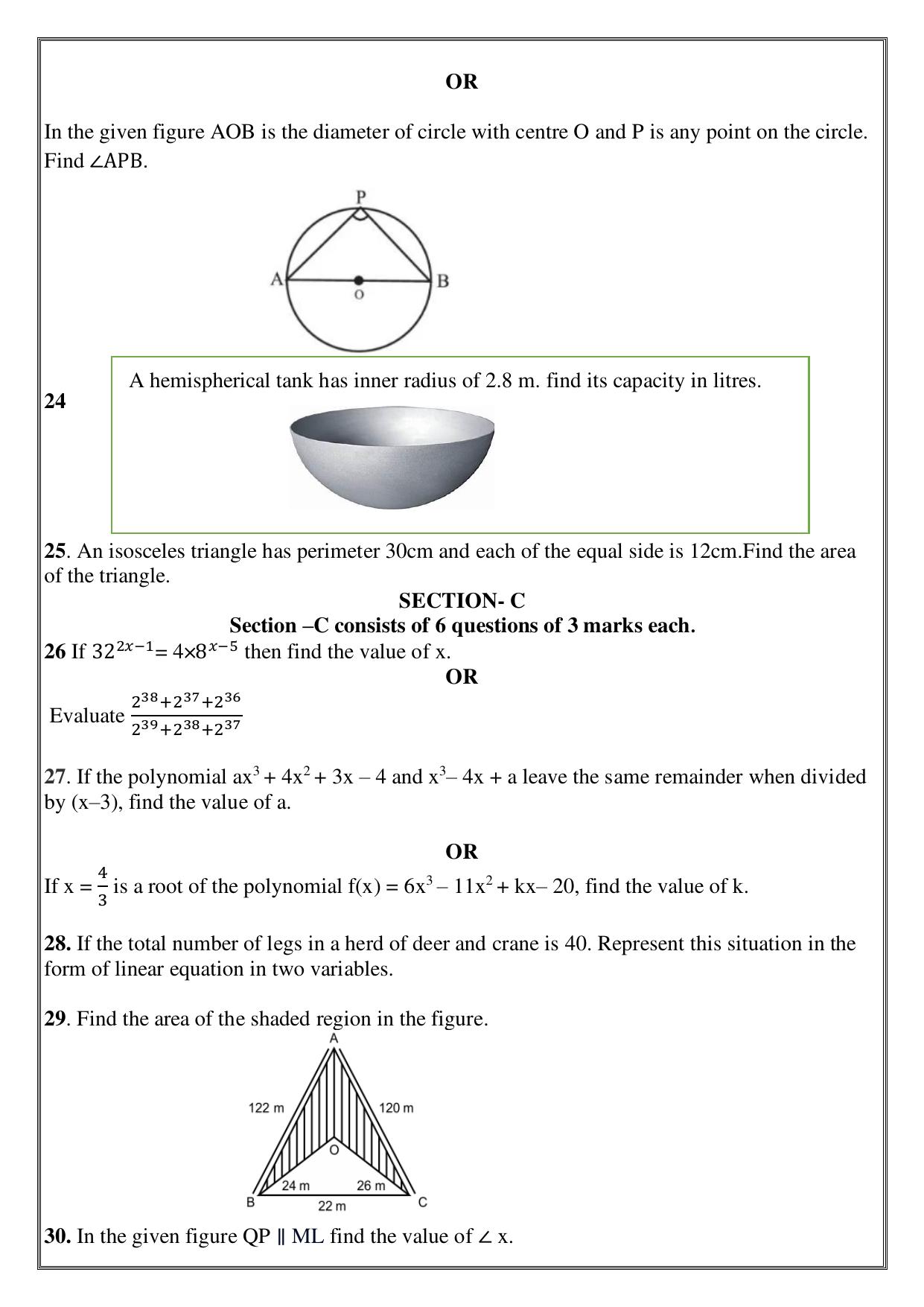 Edudel Class 9 Math (English) Practice Papers-2 (2023-24) - Page 5