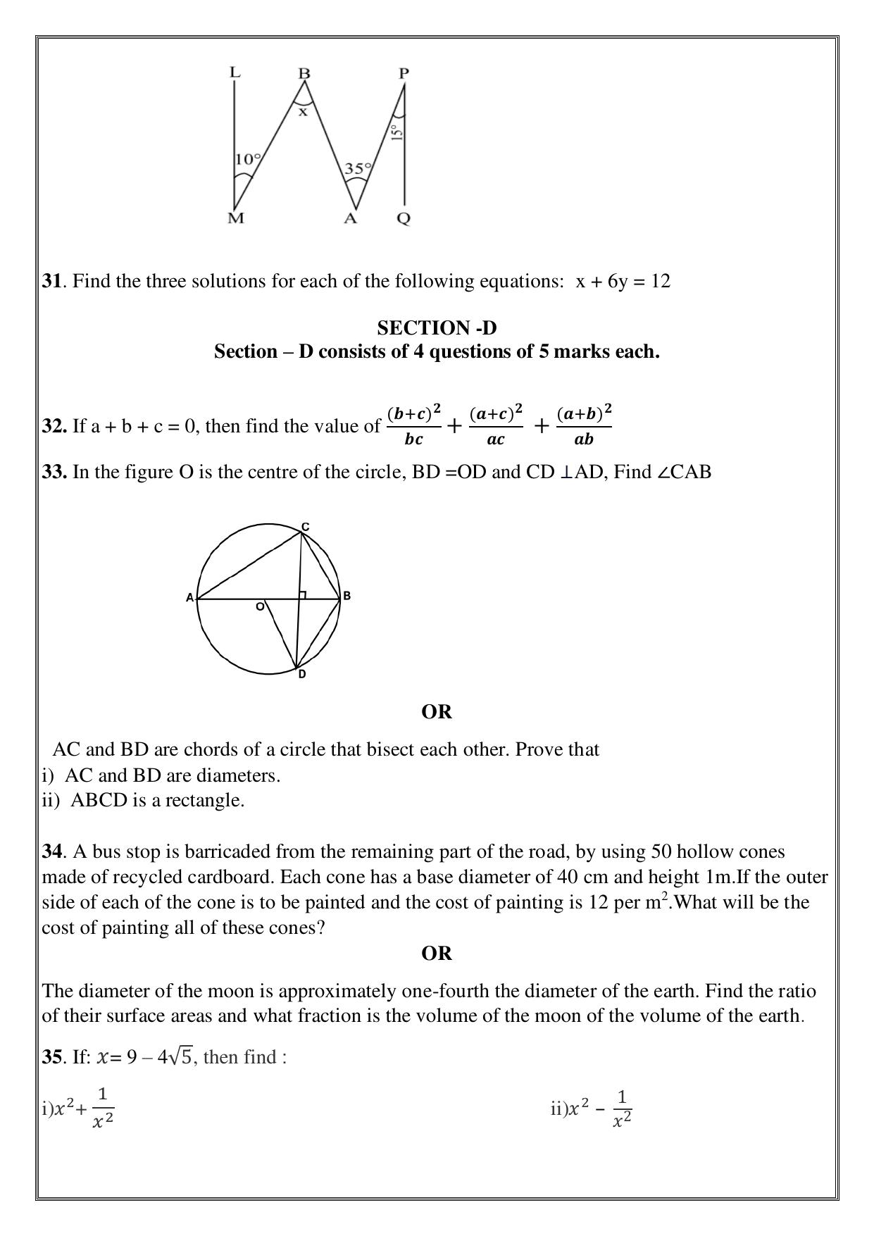 Edudel Class 9 Math (English) Practice Papers-2 (2023-24) - Page 6