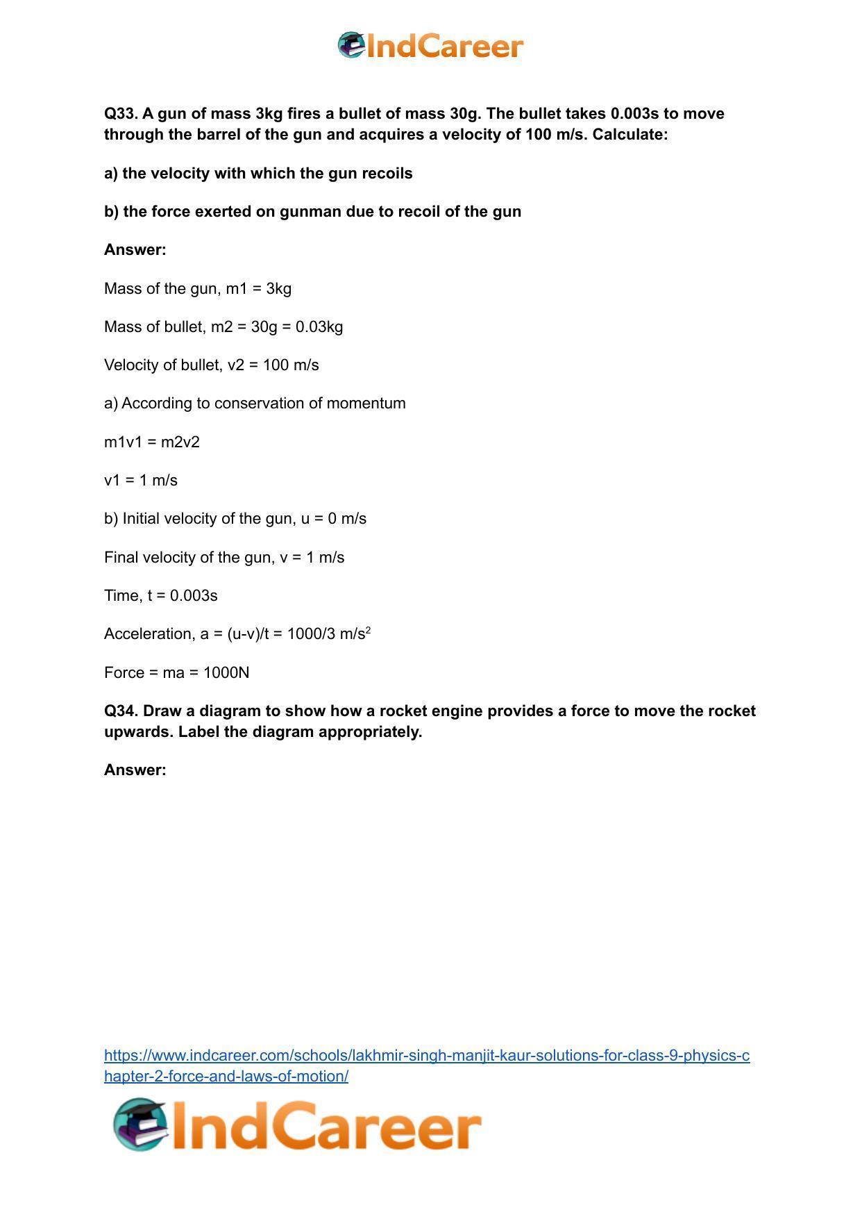 Lakhmir Singh Manjit Kaur Solutions for Class 9 Physics: Chapter 2- Force and Laws of Motion - Page 23