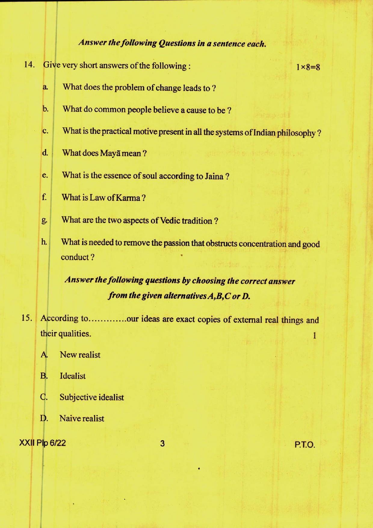 COHSEM 12th Question Papers 2022  Philosophy - Page 3