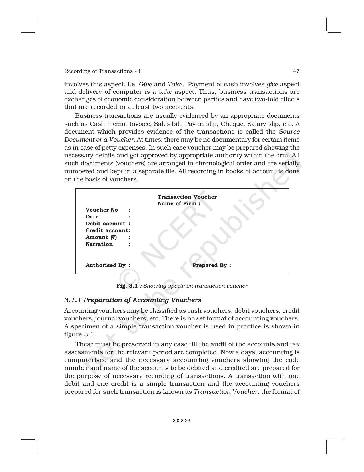 NCERT Book for Class 11 Accountancy (Part-I) Chapter 3 Recording of Transactions – I - Page 2