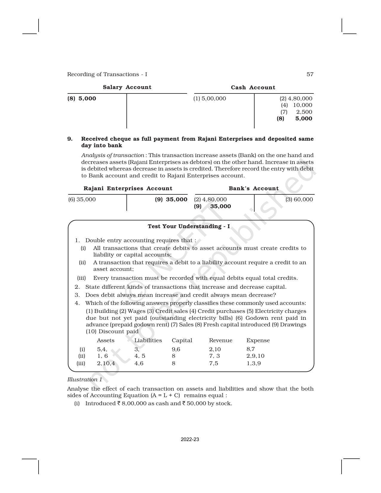 NCERT Book for Class 11 Accountancy (Part-I) Chapter 3 Recording of Transactions – I - Page 12