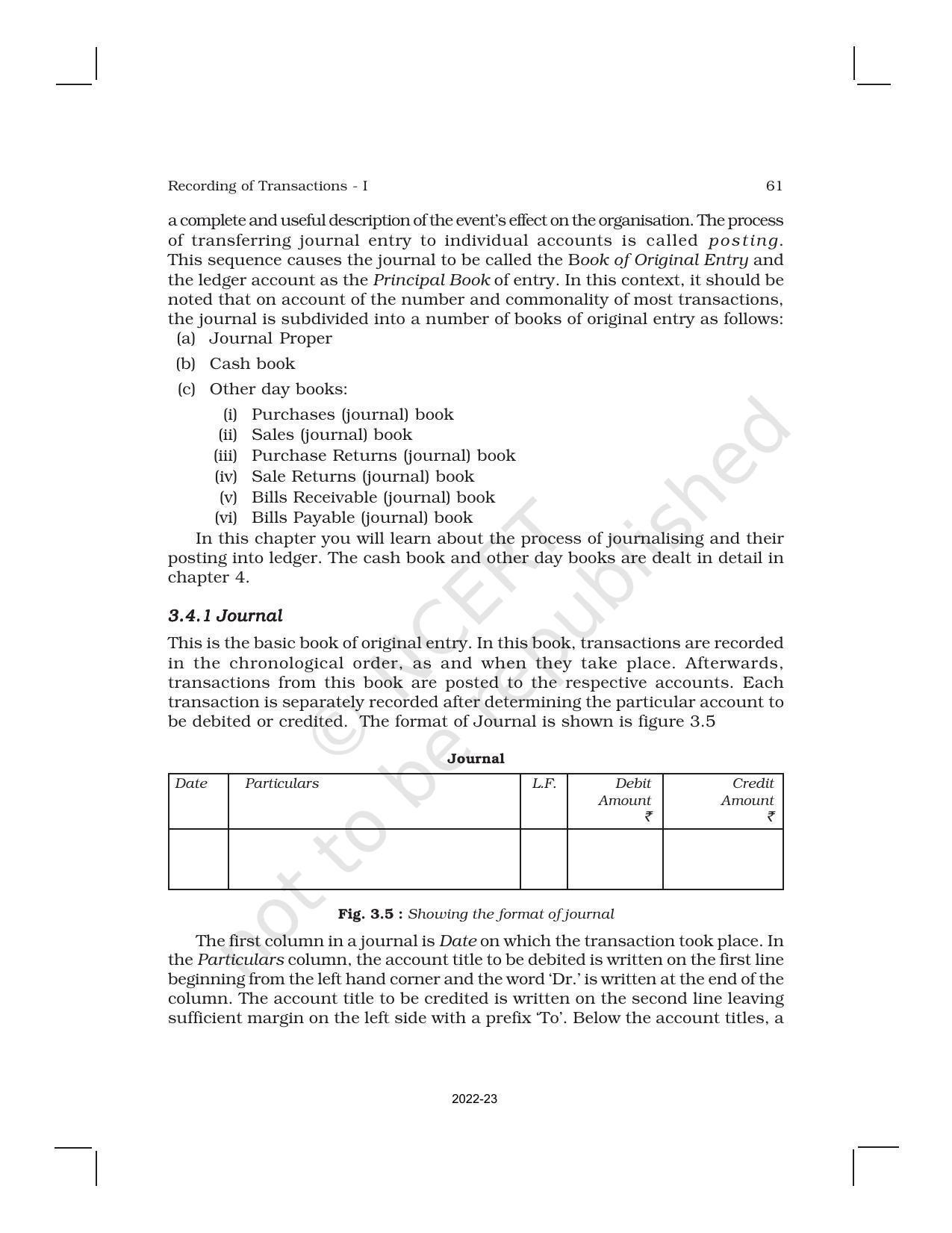 NCERT Book for Class 11 Accountancy (Part-I) Chapter 3 Recording of Transactions – I - Page 16