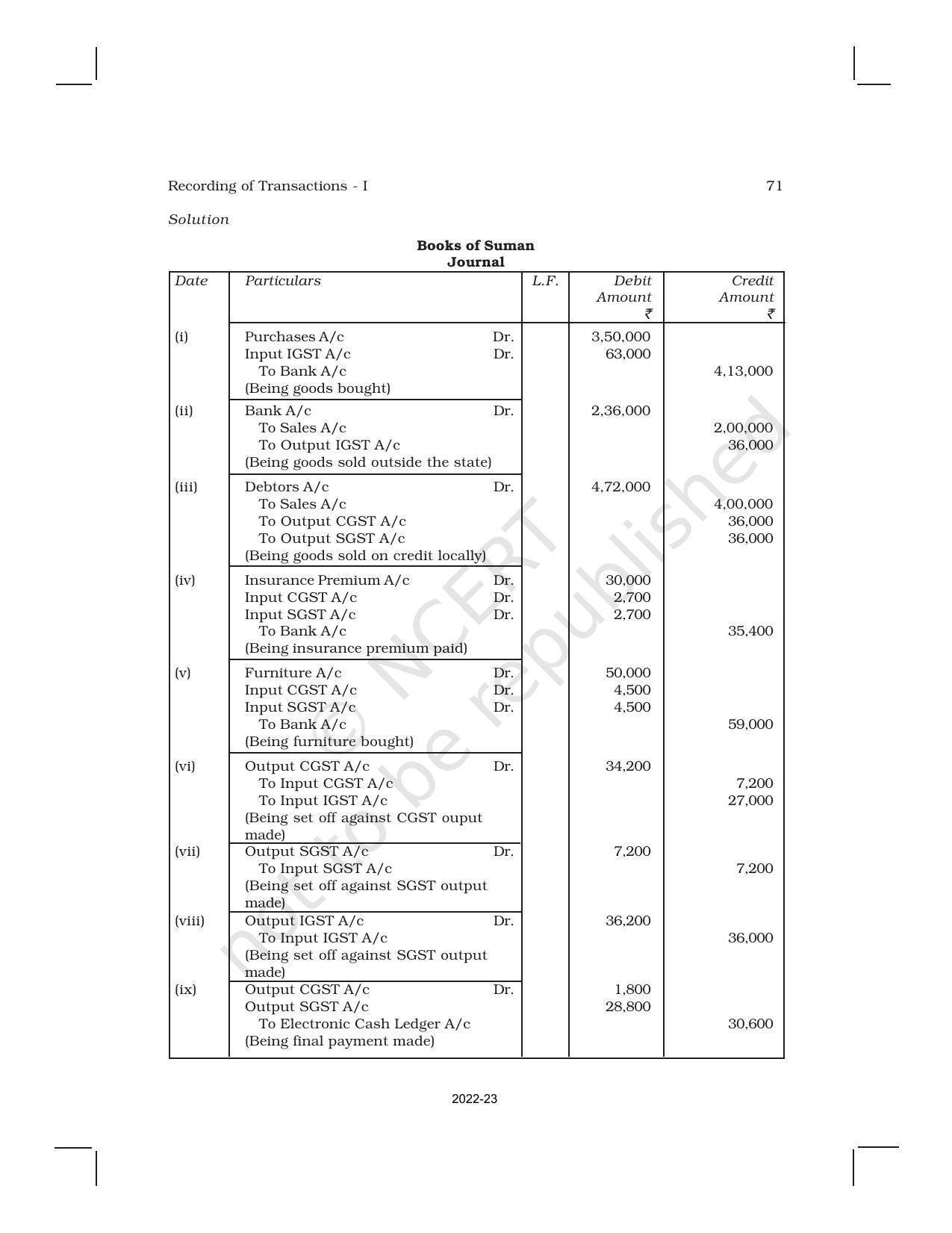 NCERT Book for Class 11 Accountancy (Part-I) Chapter 3 Recording of Transactions – I - Page 26