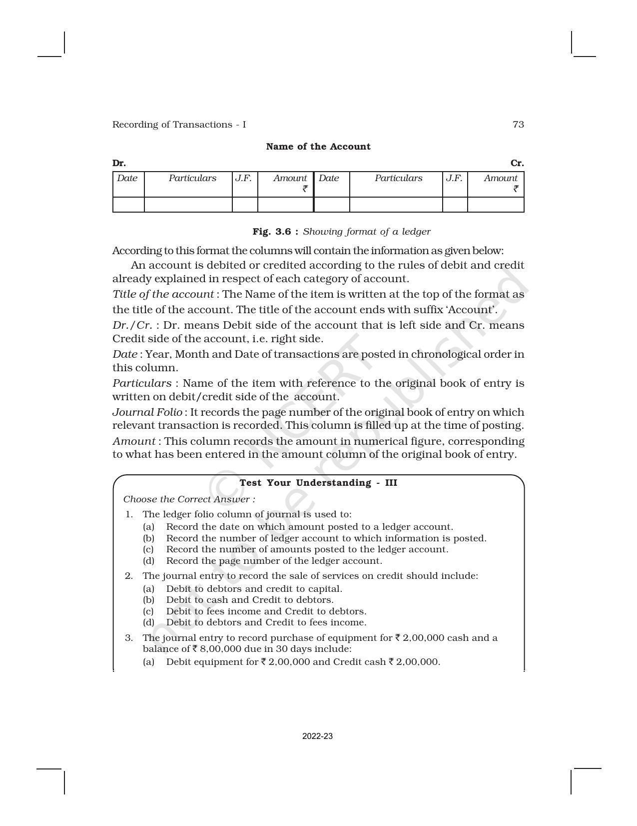 NCERT Book for Class 11 Accountancy (Part-I) Chapter 3 Recording of Transactions – I - Page 28