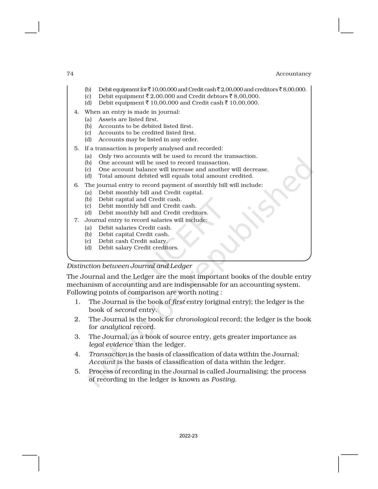 NCERT Book for Class 11 Accountancy (Part-I) Chapter 3 Recording of Transactions – I - Page 29