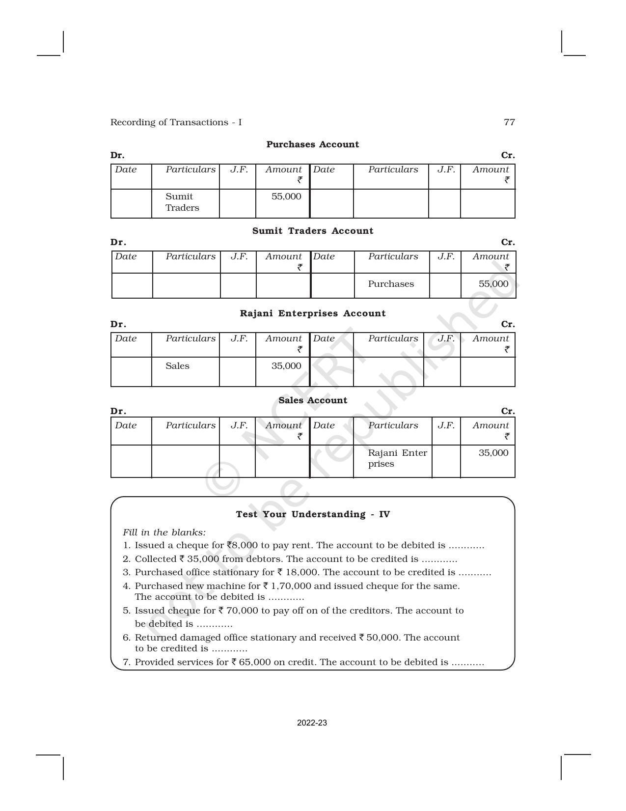 NCERT Book for Class 11 Accountancy (Part-I) Chapter 3 Recording of Transactions – I - Page 32