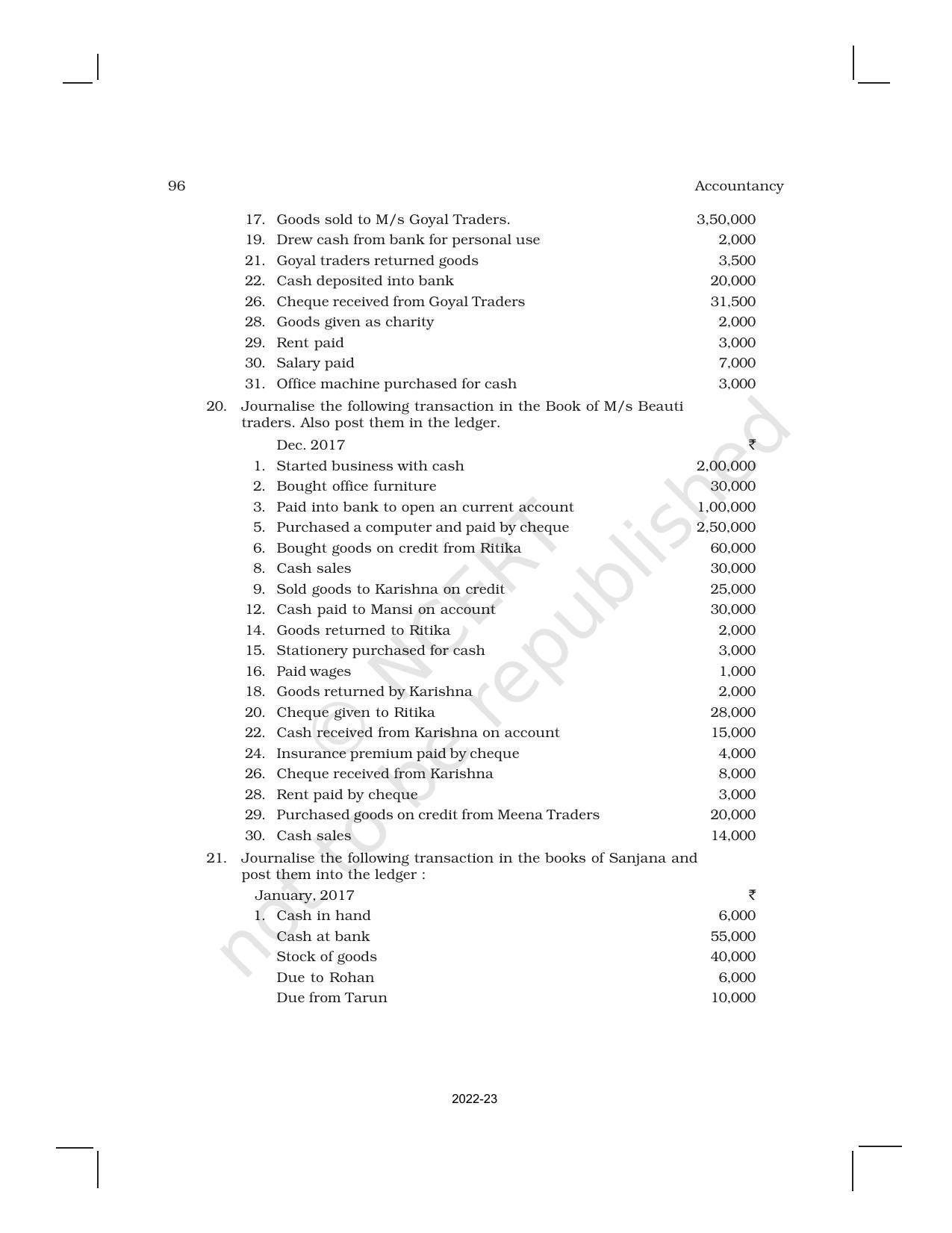 NCERT Book for Class 11 Accountancy (Part-I) Chapter 3 Recording of Transactions – I - Page 51