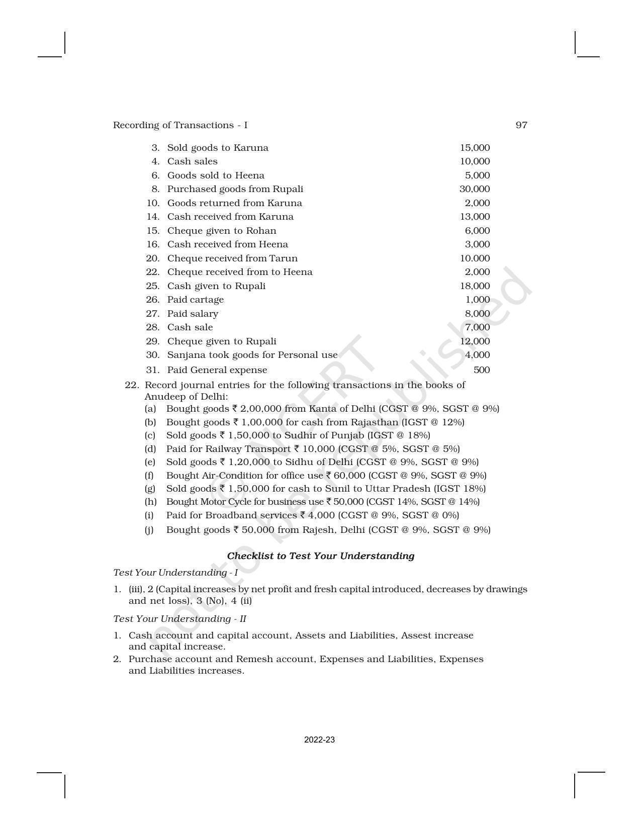 NCERT Book for Class 11 Accountancy (Part-I) Chapter 3 Recording of Transactions – I - Page 52