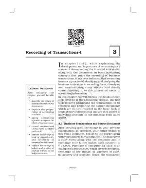NCERT Book for Class 11 Accountancy (Part-I) Chapter 3 Recording of Transactions – I
