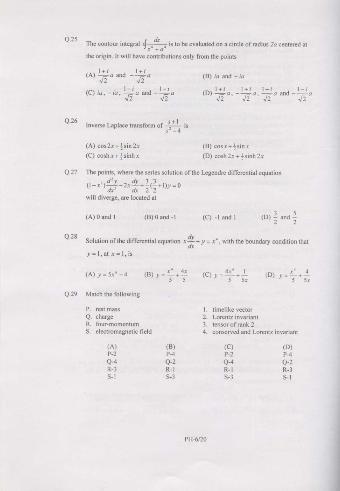 GATE 2007 Physics (PH) Question Paper with Answer Key - Page 6