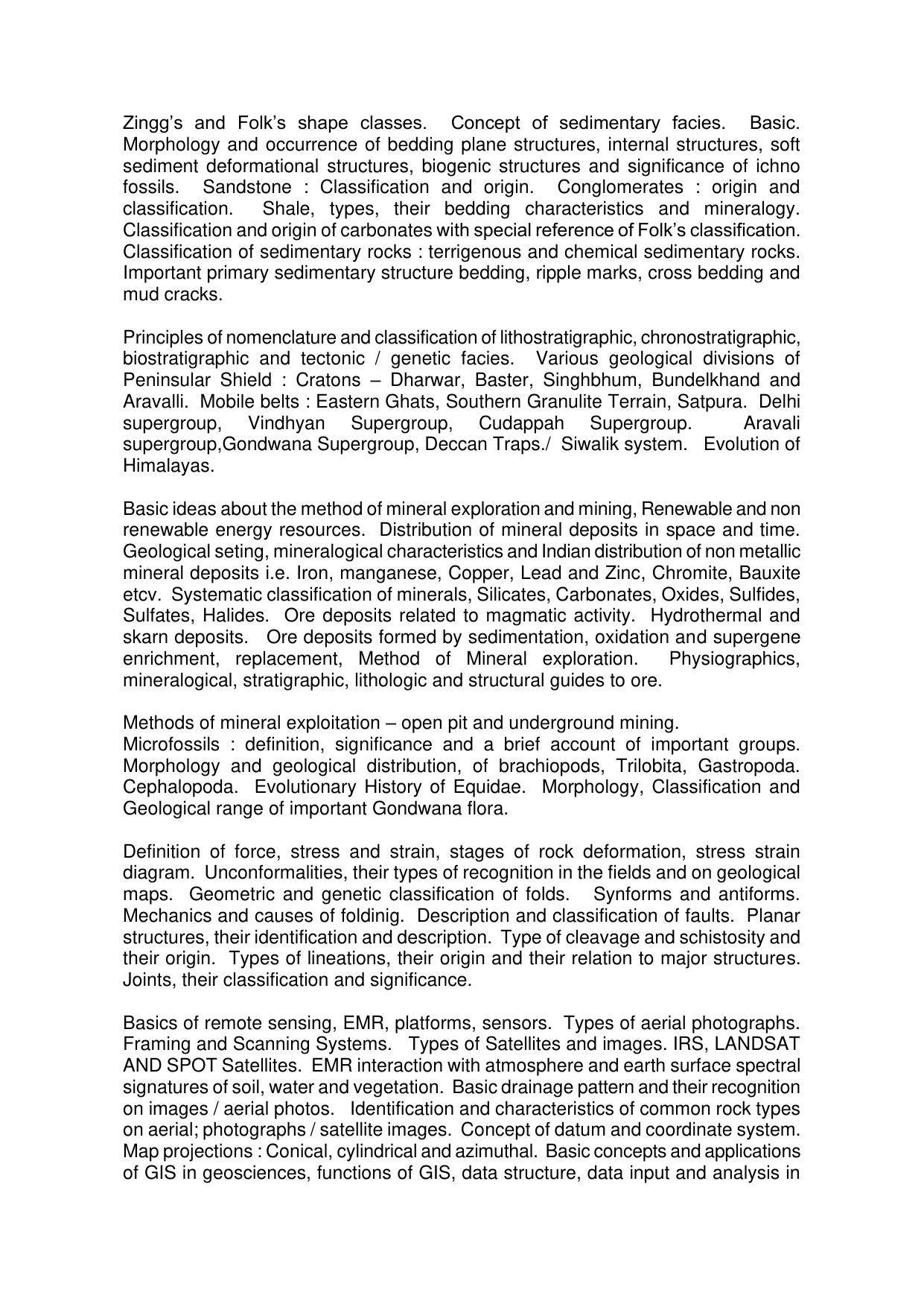 AMU Entrance Exam: M.Sc. Applied Geology Statistics Syllabus - Page 2