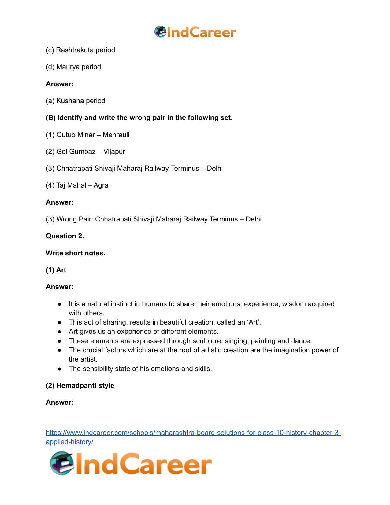 Maharashtra Board Solutions for Class 10- History: Chapter 4- History of Indian Arts - Page 3
