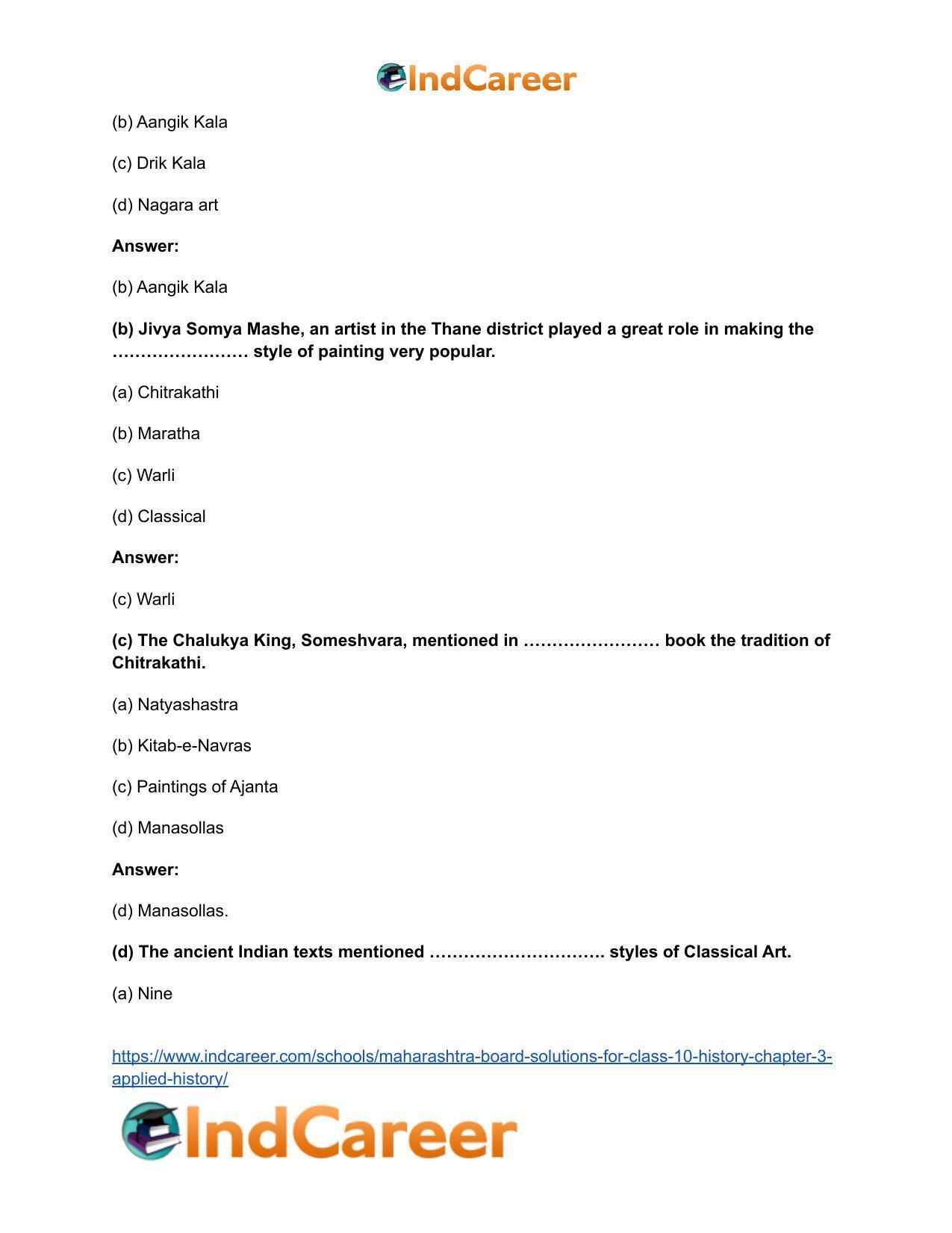 Maharashtra Board Solutions for Class 10- History: Chapter 4- History of Indian Arts - Page 11