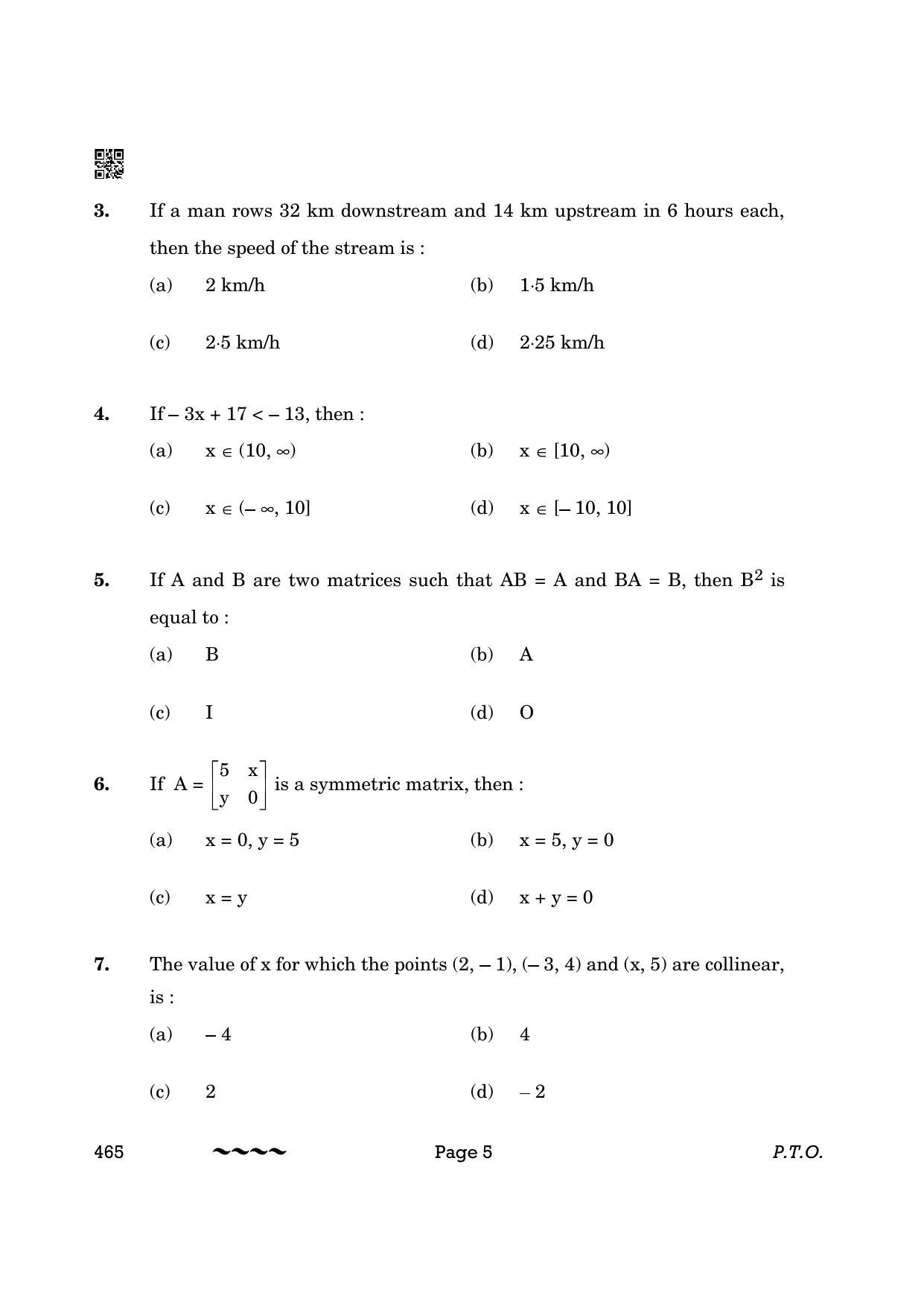 CBSE Class 12 465- Applied Mathematics 2023 (Compartment) Question Paper - Page 5