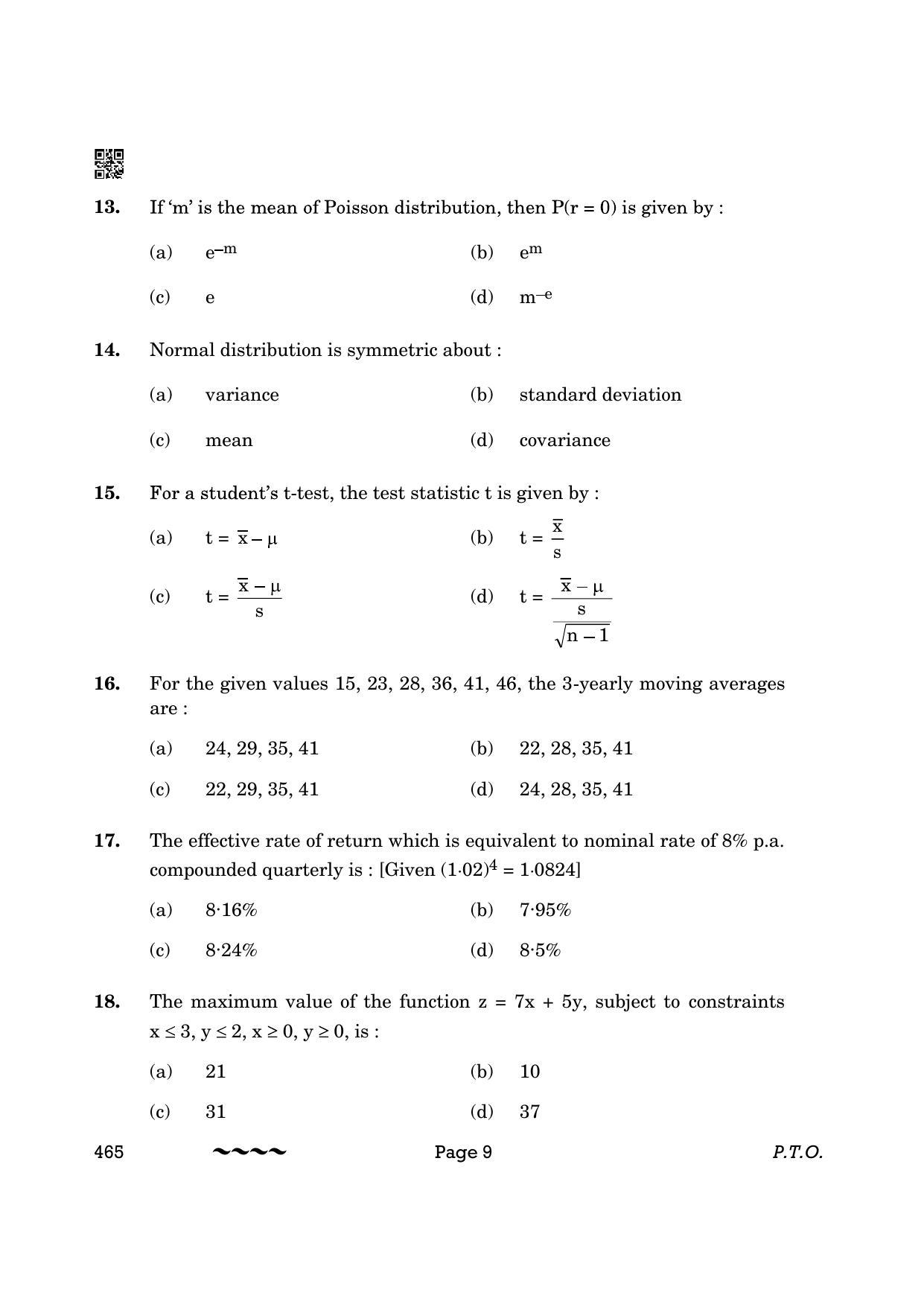 CBSE Class 12 465- Applied Mathematics 2023 (Compartment) Question Paper - Page 9