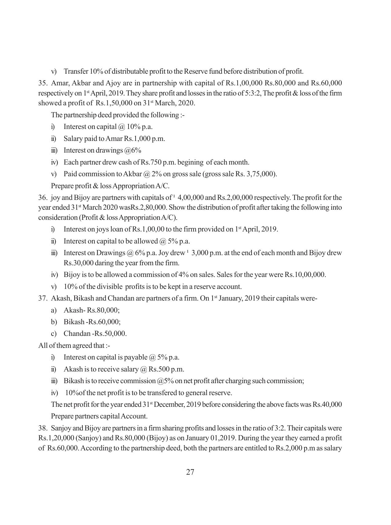 Tripura Board Class 12 Accountency Bengali Version Workbooks - Page 31
