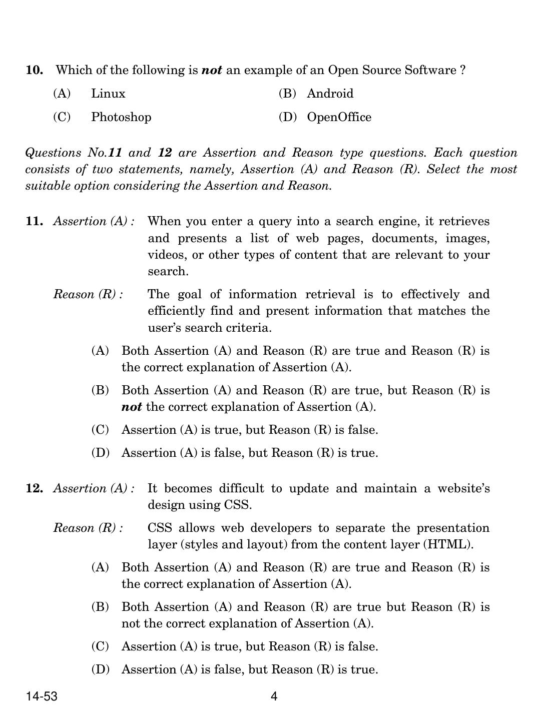CBSE Class 10 Computer Application 2024 Question Paper - Page 4