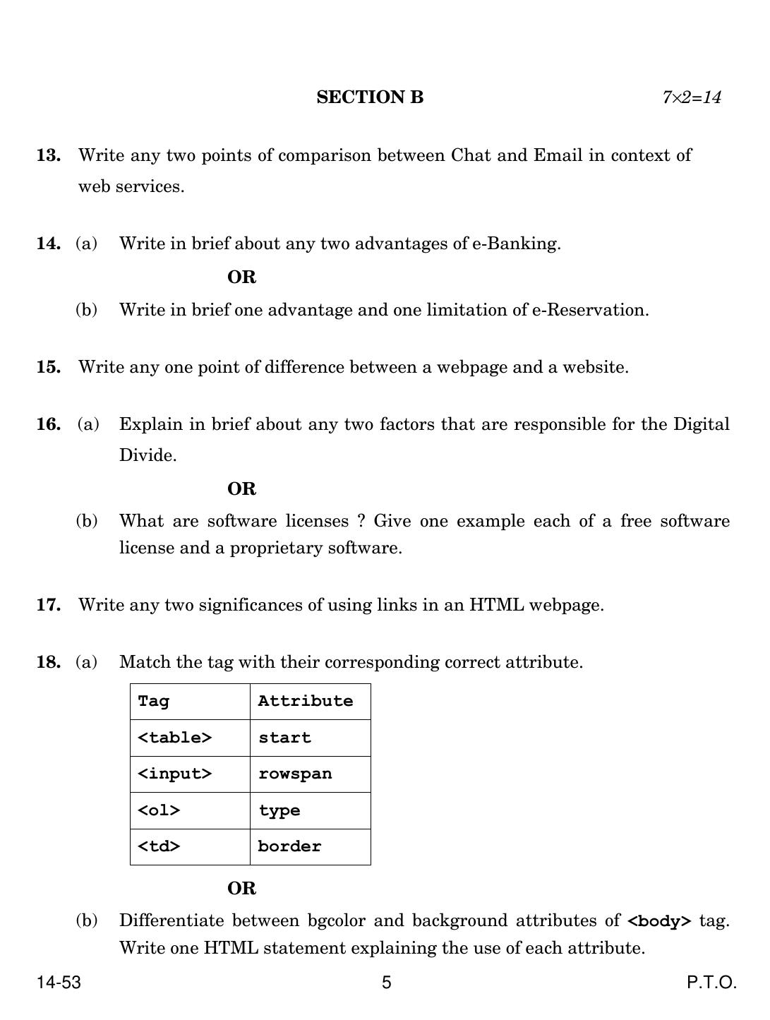 CBSE Class 10 Computer Application 2024 Question Paper - Page 5
