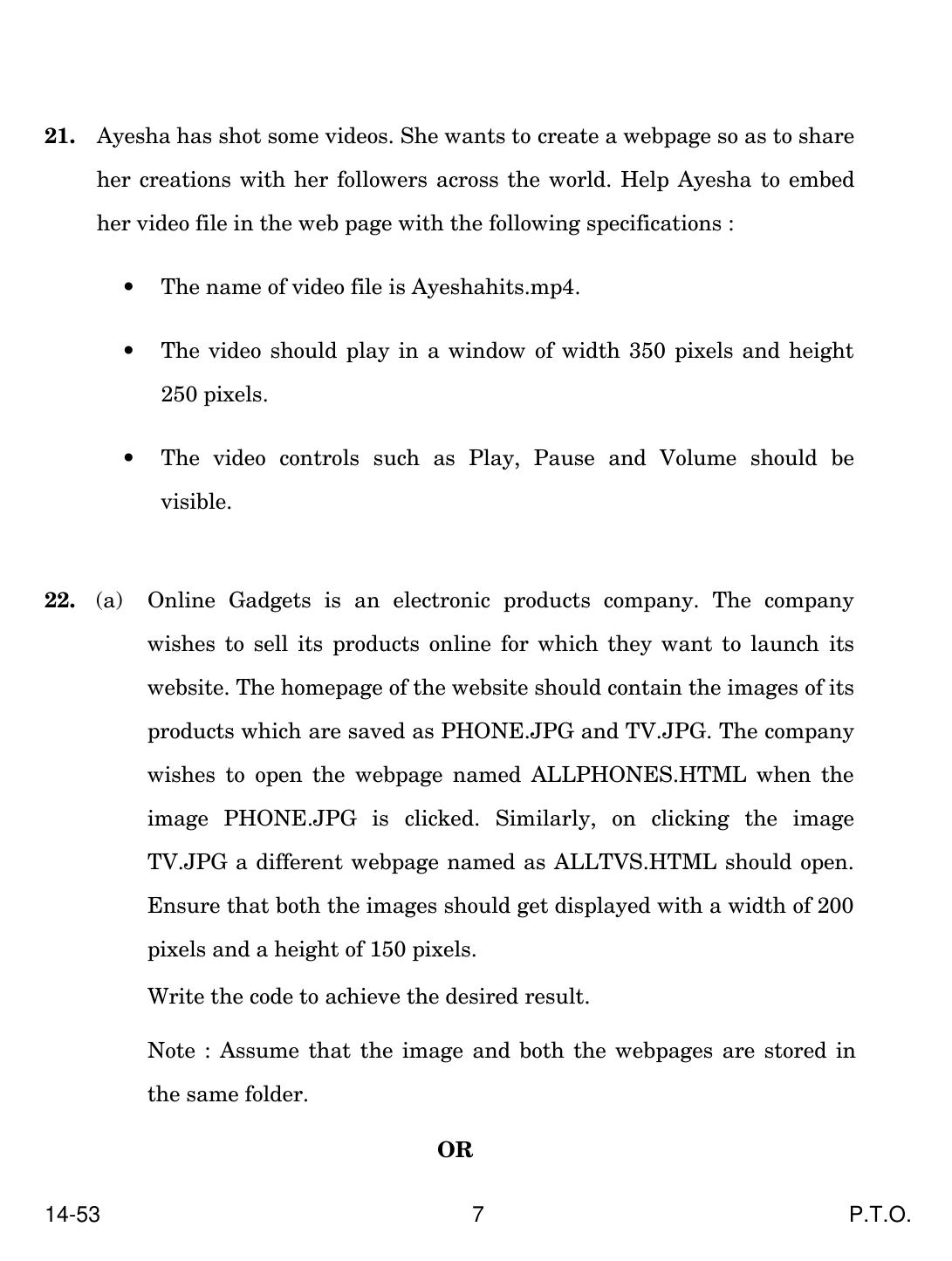CBSE Class 10 Computer Application 2024 Question Paper - Page 7