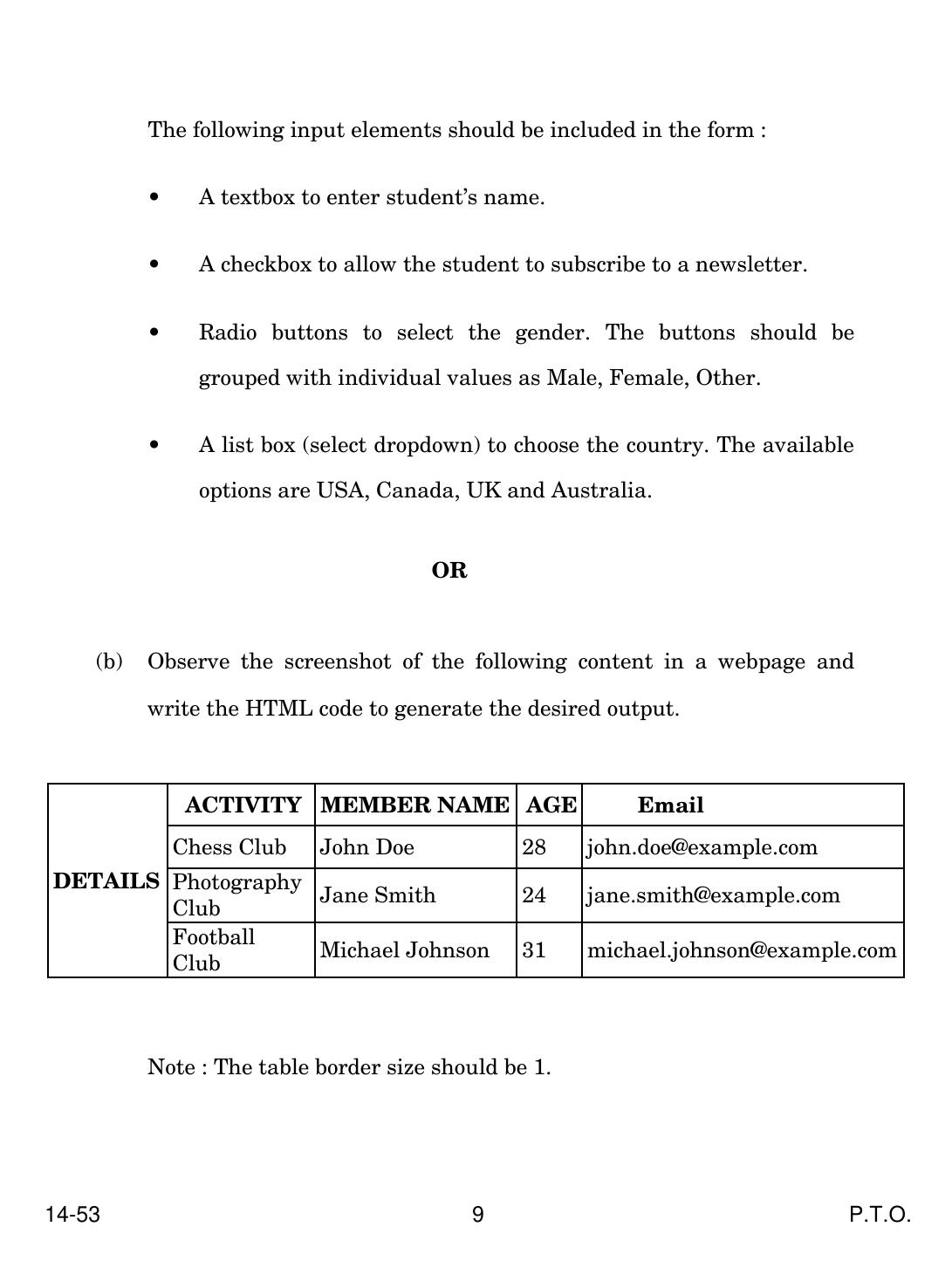CBSE Class 10 Computer Application 2024 Question Paper - Page 9