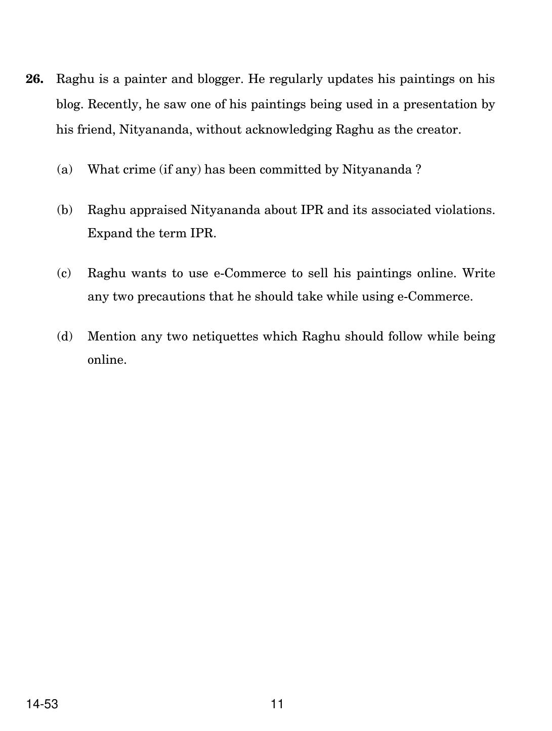 CBSE Class 10 Computer Application 2024 Question Paper - Page 11