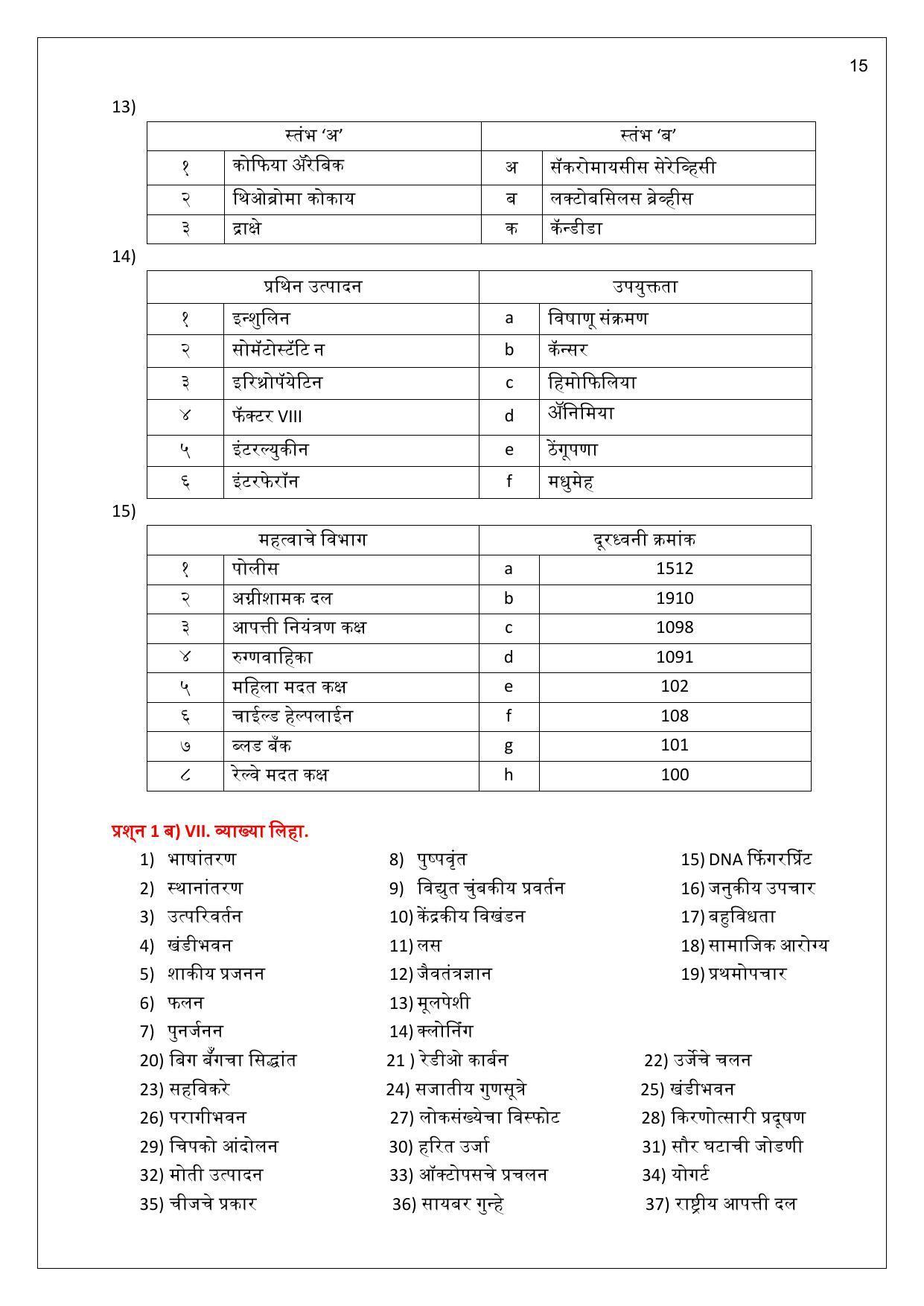 Maharashtra Board Class 10 विज्ञान : भाग 2 (माध्यम मराठी) 2023 Question Bank - Page 15