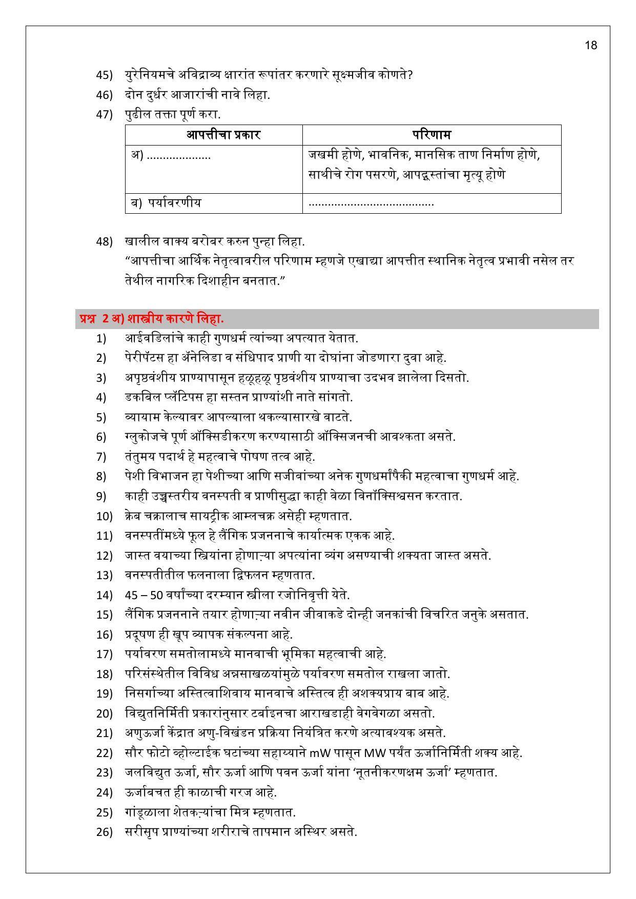 Maharashtra Board Class 10 विज्ञान : भाग 2 (माध्यम मराठी) 2023 Question Bank - Page 18