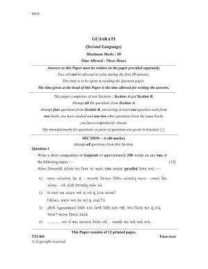 ICSE Class 10 GUJARATI 2023 Question Paper