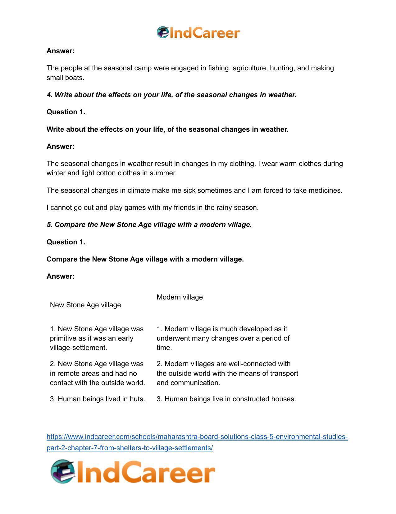Maharashtra Board Solutions Class 5-Environmental Studies (Part 2): Chapter 7- From Shelters to Village-settlements - Page 5