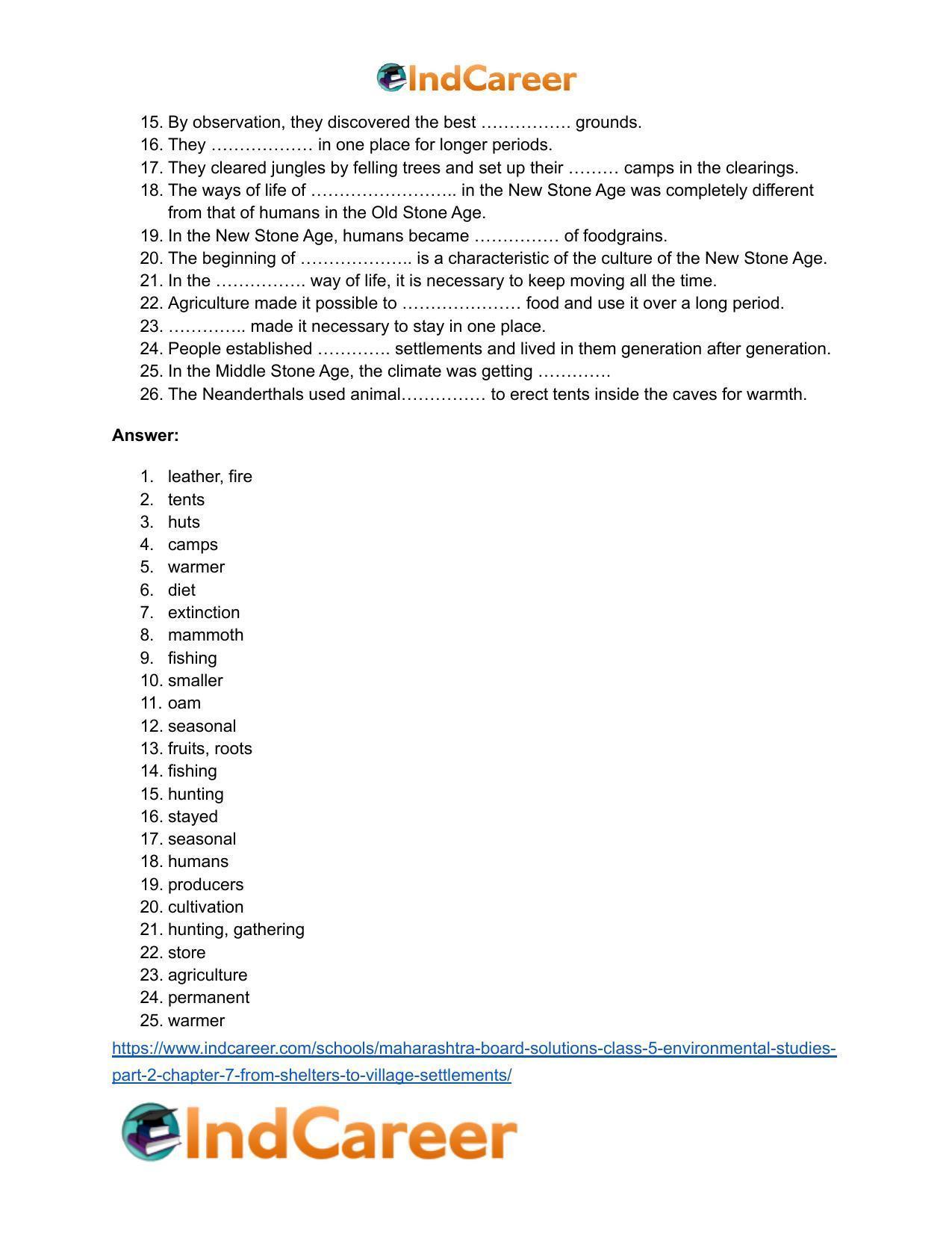 Maharashtra Board Solutions Class 5-Environmental Studies (Part 2): Chapter 7- From Shelters to Village-settlements - Page 7