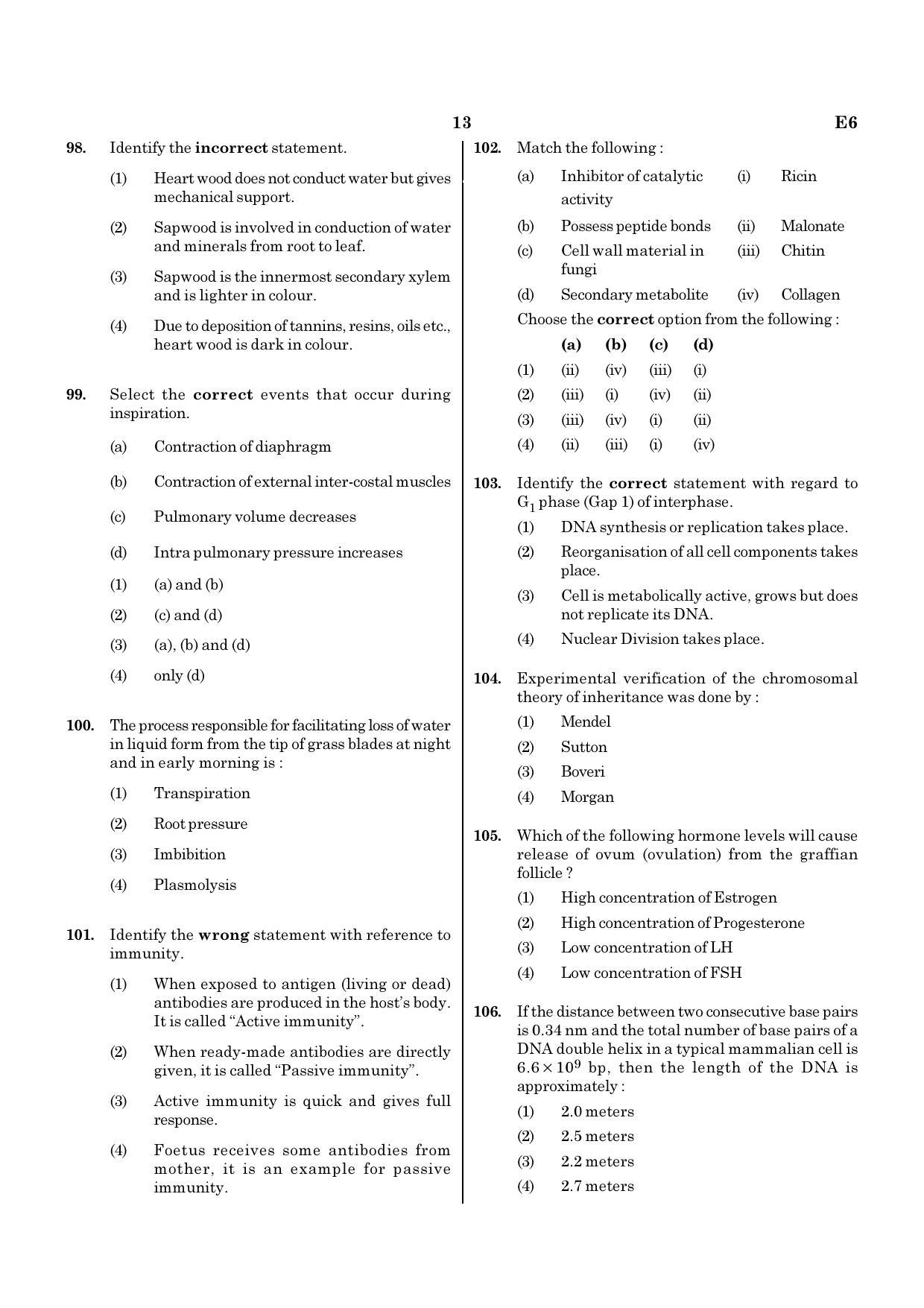 NEET G2 2020 Question Paper - Page 13