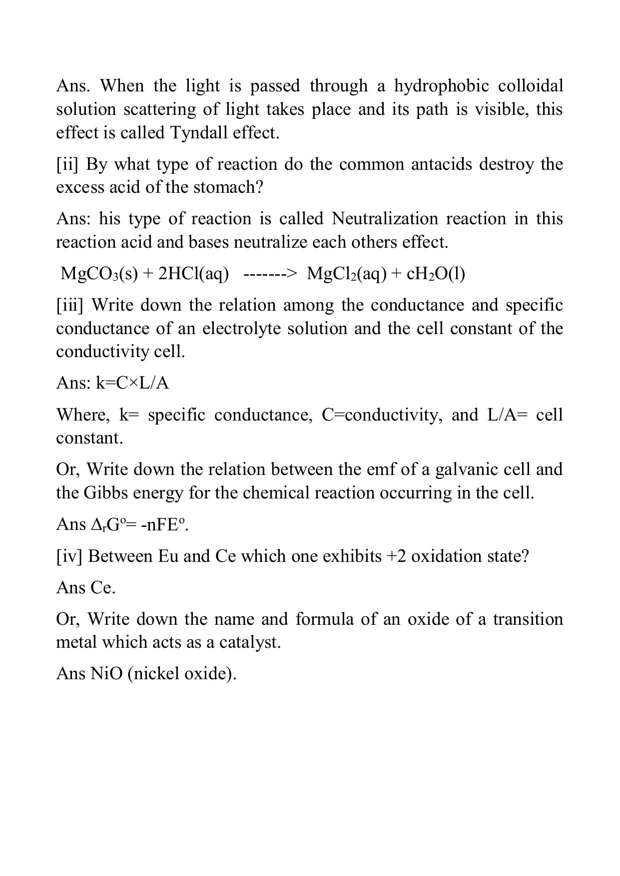 West Bengal Board Class 12 Chemistry 2016 Question Paper - Page 6