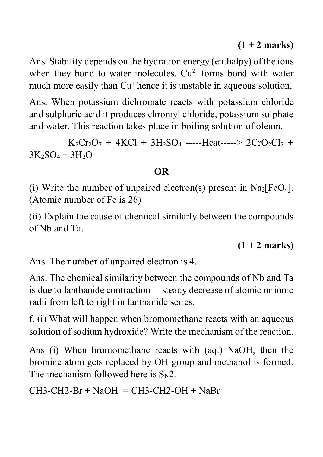 West Bengal Board Class 12 Chemistry 2016 Question Paper - Page 13
