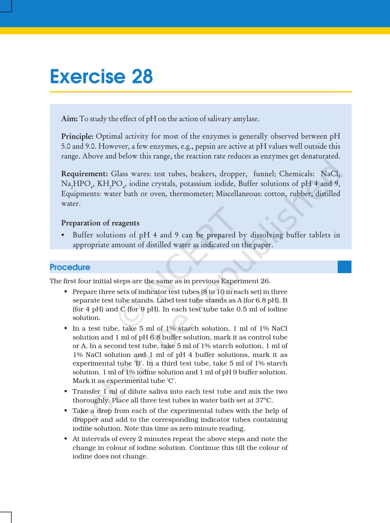 NCERT Laboratory Manuals for Class XI Biology - Exercise 28 to 30 - Page 1