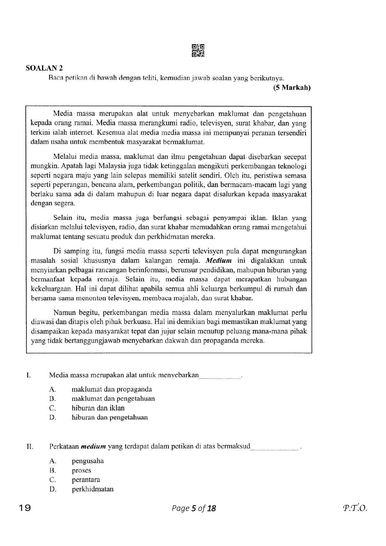 CBSE Class 10 19_Bahasa Melayu 2023 Question Paper - Page 5