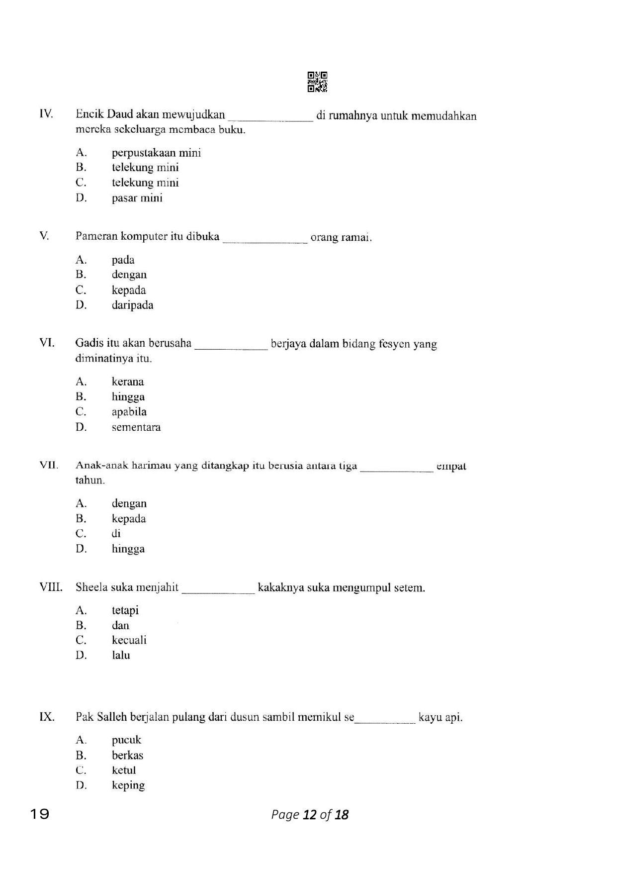 CBSE Class 10 19_Bahasa Melayu 2023 Question Paper - Page 12