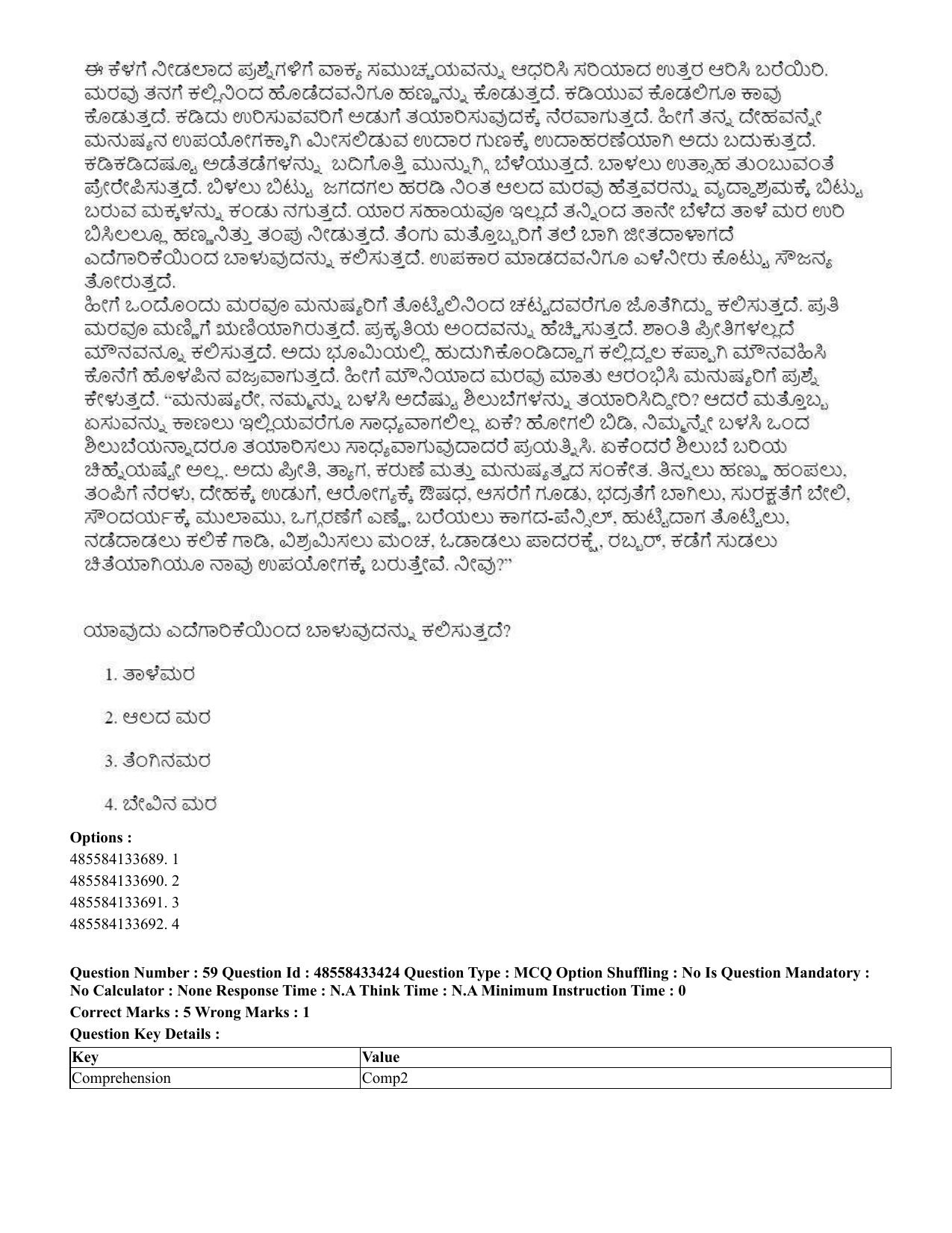 CUET 2023 English Kannada compressed Shift 1 Question Papers - 18 June 2023 - Page 43