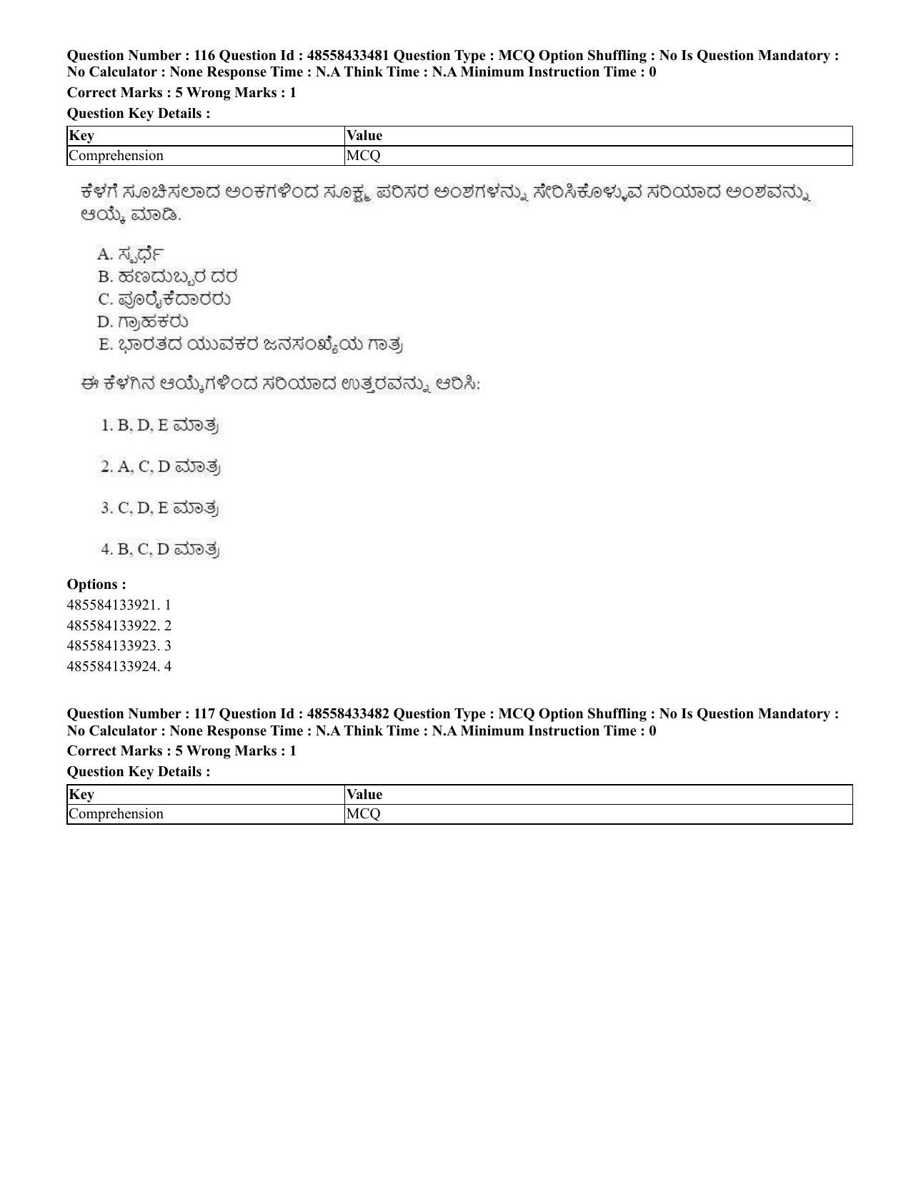 CUET 2023 English Kannada compressed Shift 1 Question Papers - 18 June 2023 - Page 86