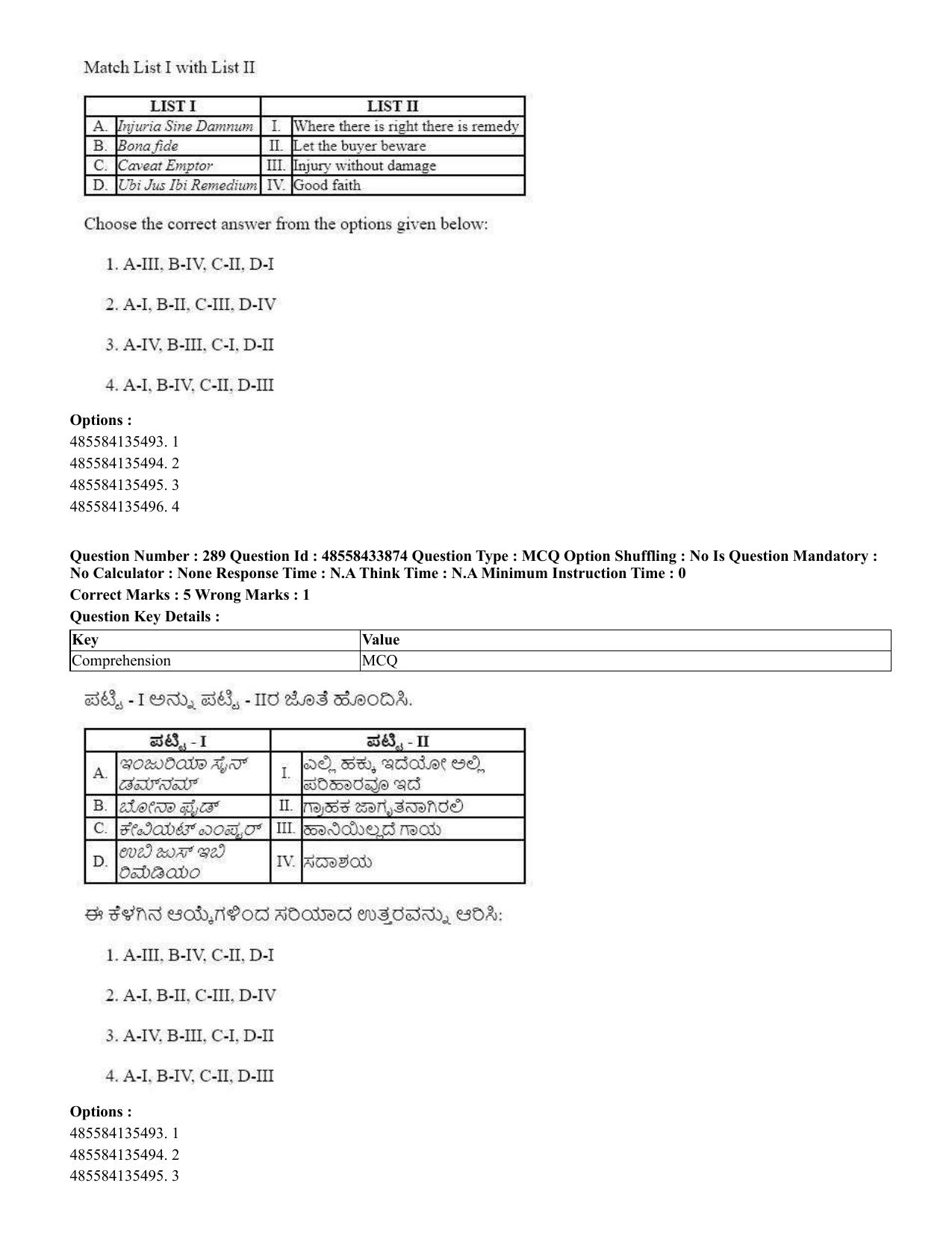 CUET 2023 English Kannada compressed Shift 1 Question Papers - 18 June 2023 - Page 232