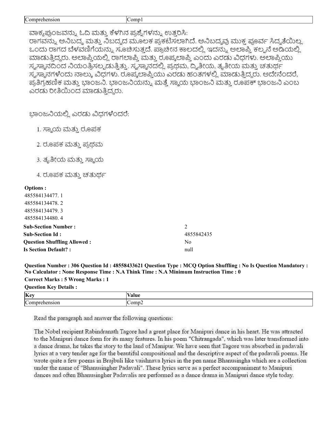 CUET 2023 English Kannada compressed Shift 1 Question Papers - 18 June 2023 - Page 257