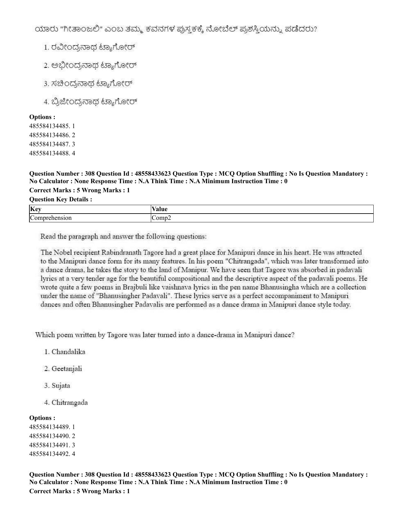 CUET 2023 English Kannada compressed Shift 1 Question Papers - 18 June 2023 - Page 260