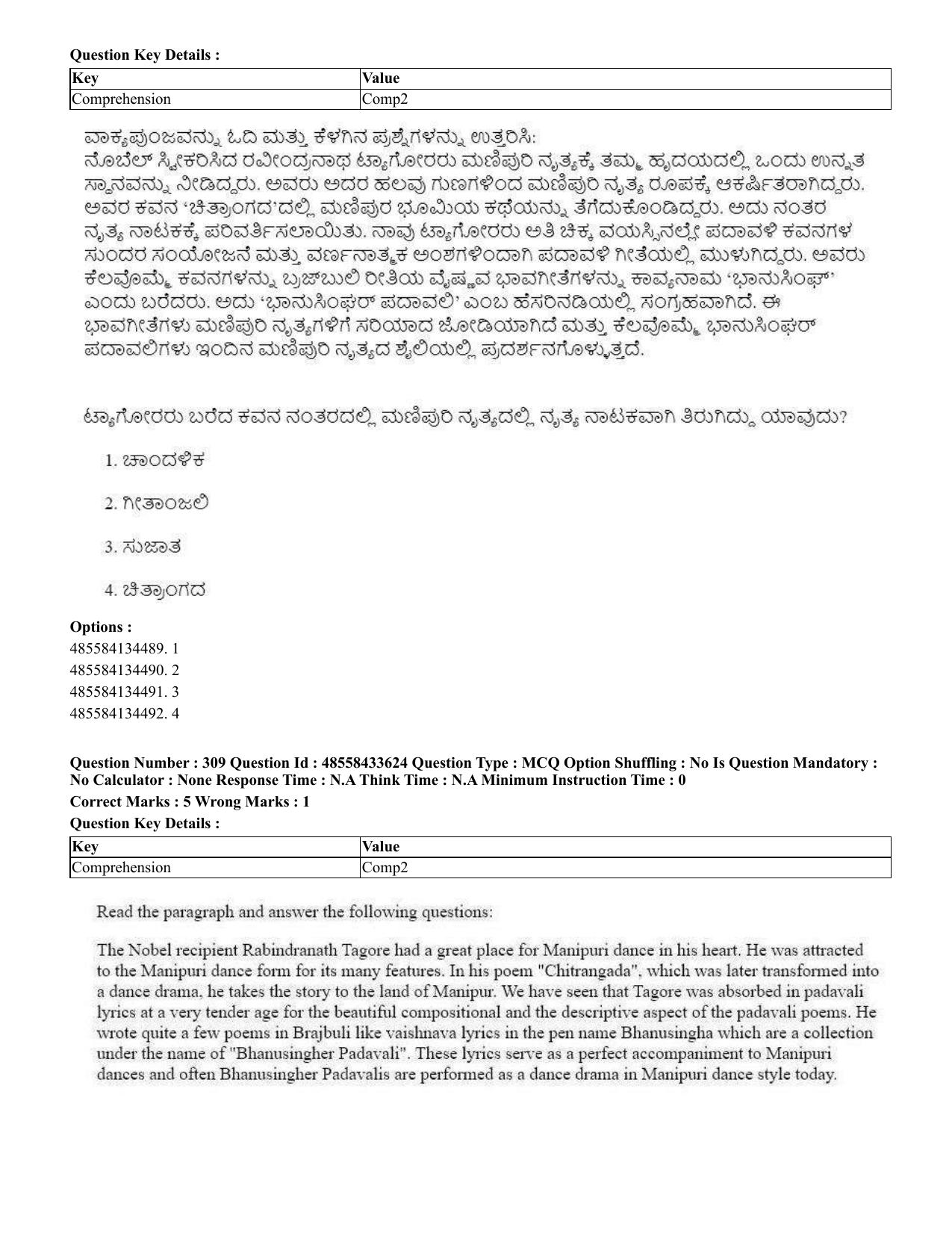 CUET 2023 English Kannada compressed Shift 1 Question Papers - 18 June 2023 - Page 261