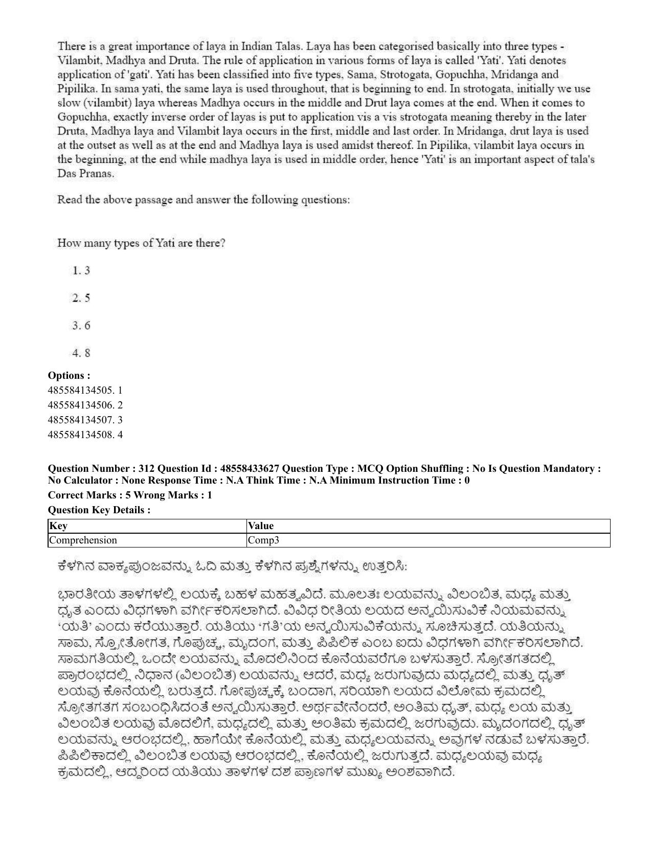 CUET 2023 English Kannada compressed Shift 1 Question Papers - 18 June 2023 - Page 266