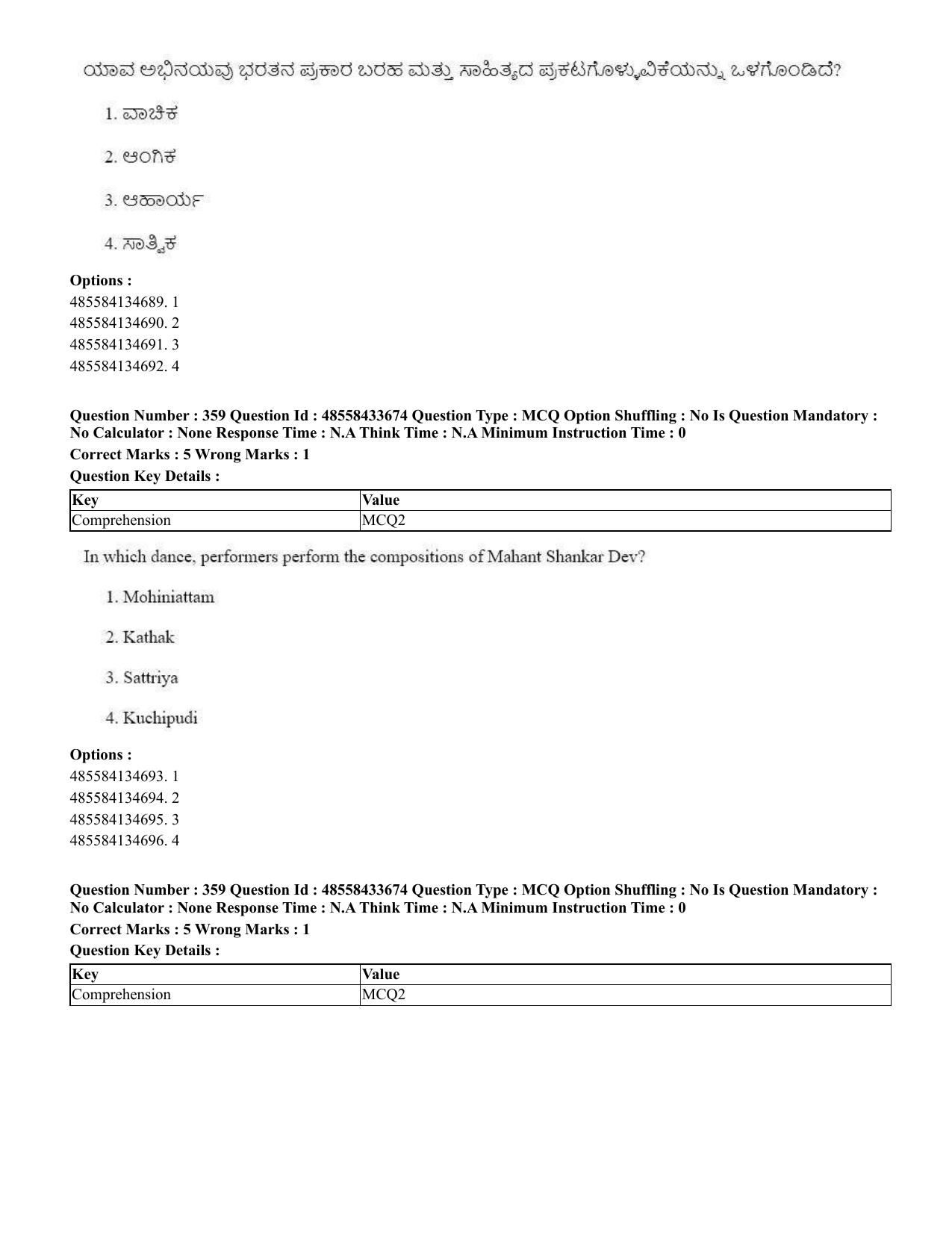 CUET 2023 English Kannada compressed Shift 1 Question Papers - 18 June 2023 - Page 322