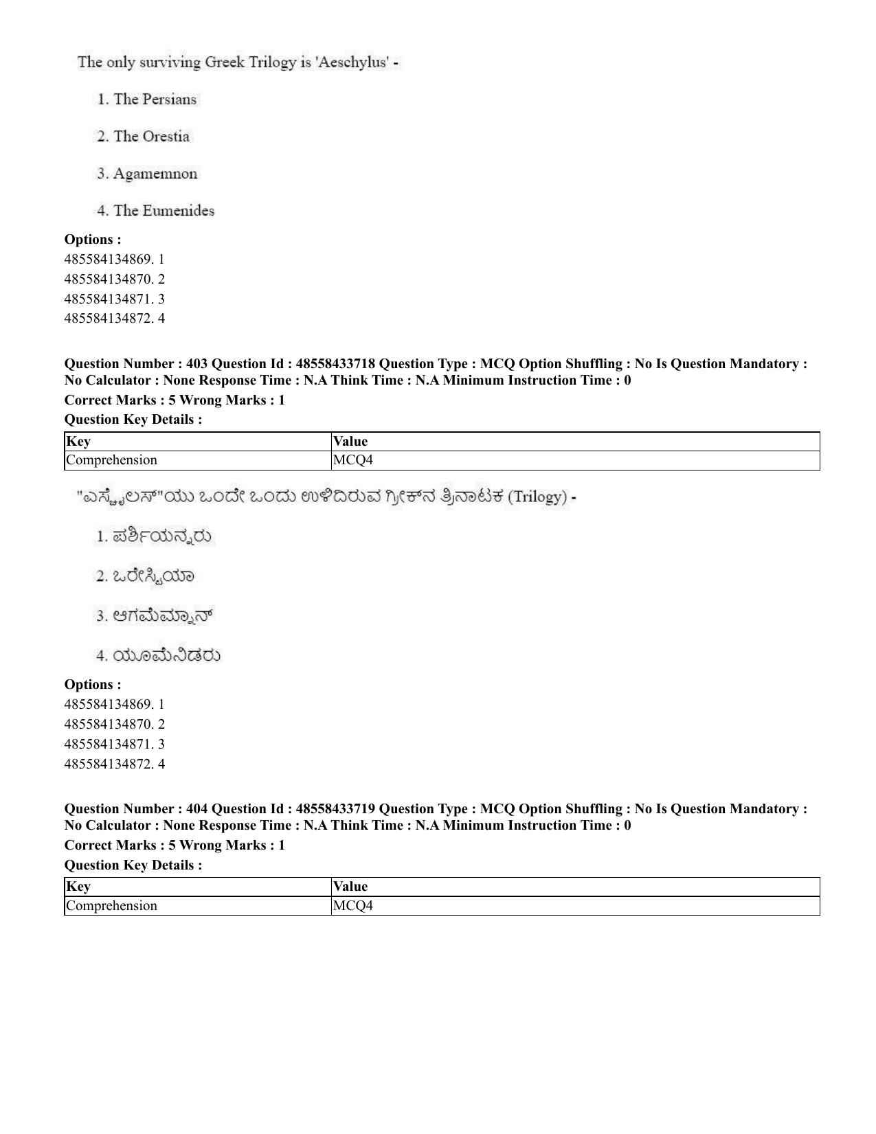CUET 2023 English Kannada compressed Shift 1 Question Papers - 18 June 2023 - Page 372