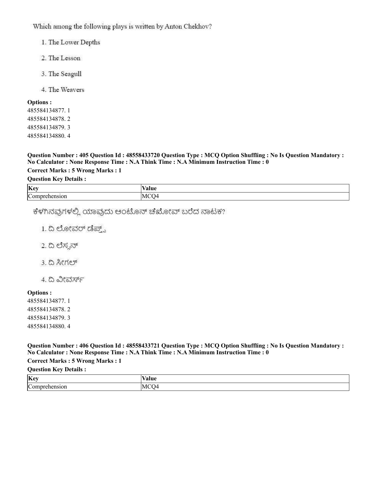 CUET 2023 English Kannada compressed Shift 1 Question Papers - 18 June 2023 - Page 374